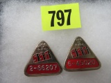 Lot of (2) SSG Division of GMC Auto Worker Badges