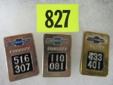 Lot of (3) Chevrolet Auto Worker Badges Inc. Flint, Foundry