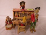 Antique Unique Art Lil Abner Dog Patch Band Tin Wind Up Toy