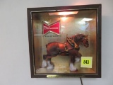 Beautiful Vintage Budweiser Clydesdale Lighted Wall Hanging Shadowbox