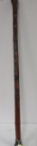 Vintage Carved Wood Walking Stick with Concealed Fishing Pole