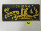 Rare 1954 Michigan Water Wonderland License Plate