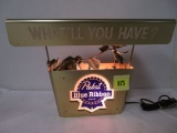 Vintage 1960s Pabst Blue Ribbon Beer Lighted Advertising Sign