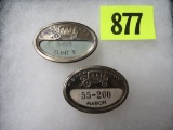 Lot of (2) Fisher Body Auto Worker Badges Inc. Marion and Flint 2
