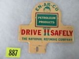Original En-Ar-Co Petroleum Advertising License Plate Topper