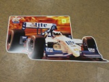 Vintage 1997 NOS Miller Racing Embossed Metal Indy Car Advertising Sign