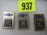 Lot of (3) Chevrolet Auto Worker Badges Inc. Flint, Foundry