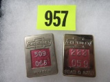 Lot of (2) Chevrolet Auto Worker Badges Inc. Warren and Gear & Axle