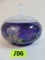 Beautiful Fenton Royal Purple Hand Painted Powder Box