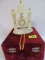 Beautiful Agate Quartz Clock in Velvet Box