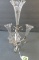 Antique Victorian Art Glass 3 Horn Epergne