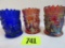 Lot of (3) Joe St. Clair Art Glass Toothpick Holders