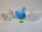 Lot of (3) Imperial Art Glass Swans Inc. Hand Painted Swan