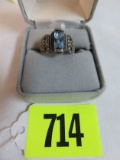 Beautiful Sterling Silver and Topaz Ladies Ring