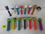 Lot of (15) Vintage Assorted Pez Dispensers Inc. TMNT, Smurfs, Star Wars, Etc