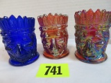 Lot of (3) Joe St. Clair Art Glass Toothpick Holders