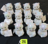 Outstanding Complete Set of (12) Fenton Art Glass Birthstone Bears