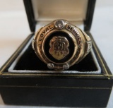 Excellent 10K Gold and Diamond 30 Year Service Award Ring, Possibly Military or Pilot