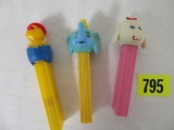 Lot of (3) Vintage Pez Dispensers (NO Feet) Inc. Dumbo, Lamp Chop and Chick