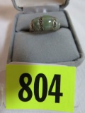 Beautiful Sterling Silver and Jade Ladies Ring