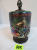 Excellent Fenton Amethyst Carnival Glass Chessie Jar