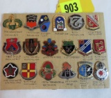 Grouping of (18) US Enameled Unit Crest Pins