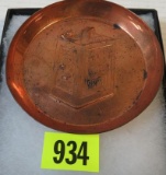 Antique Pratt's Motor Spirits Embossed Copper Tip Tray