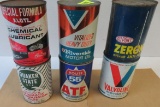 Lot of (6) Vintage Automotive Oil Cans Inc. Quaker State, Route 55 and Others