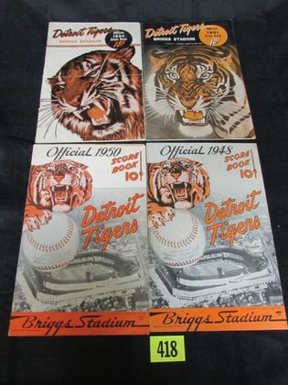 1948, 1950, 1951, 1954 Detroit Tigers Score Book/ Programs