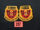 (2) Us Army 5th Artillery Batt. Patches