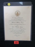Nixon/agnew Inauguration Invitation