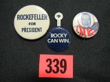 Rockefeller (3) 1960's Campaign Buttons