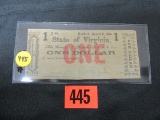 1862 Civil War Confederate $1.00 Note