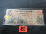 Rare! $3.00 Omaha-nebraska Terr. Note