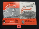 1967 & 73 San Fran Giants Souv. Programs