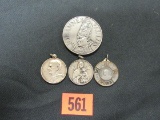 Group Of (4) Vintage Pope Medals/silver?