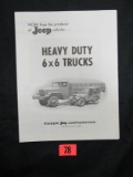 Jeep 6 X 6 Heavy Duty Trucks Brochure
