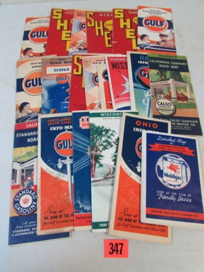 Lot (20) All 1930's Service Station Road Maps