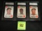 Lot (3) Graded 1968 Topps Game Cards; Mantle, Aaron, Kaline