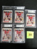 Lot (5) 1991-92 Upper Deck #355 Dominic Hasek Rc Rookie Cards All Beckett Graded