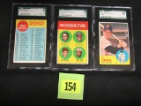 Lot (3) 1963 Topps Baseball Cards All Sgc Graded