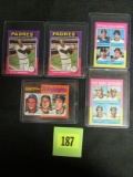 Lot (5) 1975 Topps Mini Stars & Rookie Cards