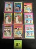 Lot (9) 1975 Topps Baseball Star Cards