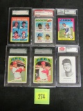 Lot (6) Assorted 1970's Baseball Cards; All Graded