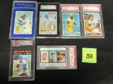 Lot (6) Assorted 1970's Baseball Cards; All Graded