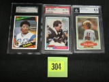 Lot (3) Assorted 1980's Football Cards; All Graded