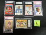 Lot (6) Assorted 1960's & 1970's Football Cards; All Graded