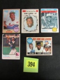 Lot (5) 1960's-70's Hank Aaron Cards