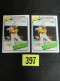 Lot (2) 1980 Topps #482 Rickey Henderson Rookie Cards