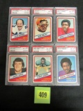 Lot (6) 1976 Wonder Bread Football Cards All Psa Graded